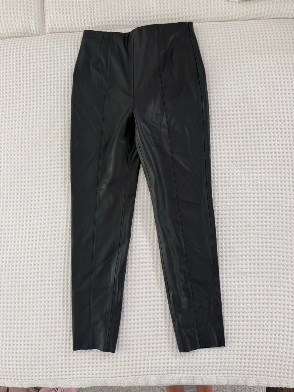 Classic Black Faux Leather womens Pants